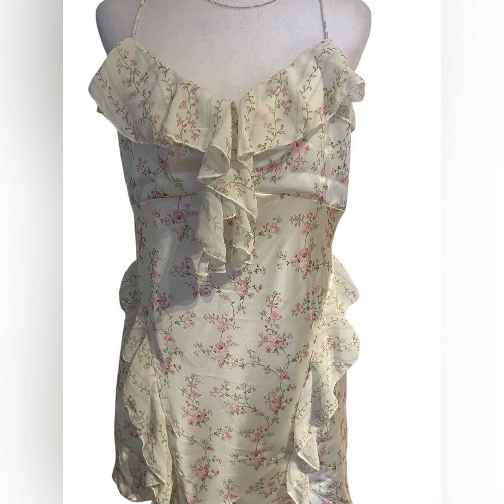 Forever 21 Floral Ruffle Long Top Size XL – Prairie Cottagecore Fairy Style - Picture 3 of 8